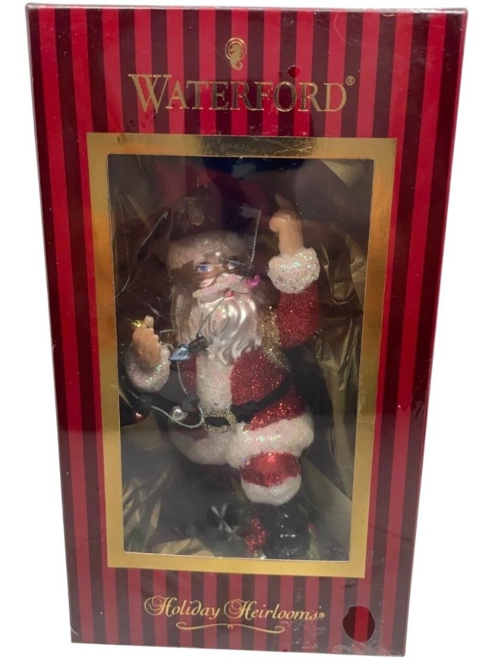 Waterford Holiday Heirlooms Trim the Tree Santa Ornament Red White 40025863